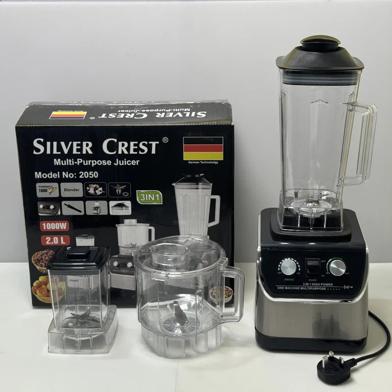 Lot Imported German Technology | 3-in-1 Silver Crest Blender, Chopper & Grinder